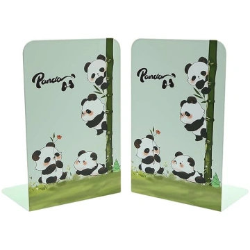 1 pāris zaļš Panda metāla grāmatu paliktņi, radošs