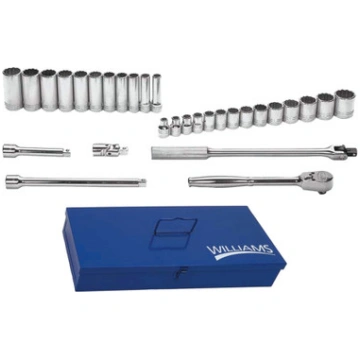 Socket and Drive Tool Set, 12 -Point, 1/2 in Drive