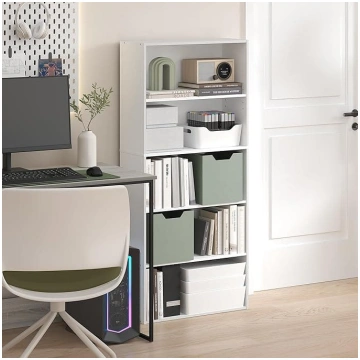 Furinno Jaya 5-Tier Bookcase, 52 Inch Tall Bookcas
