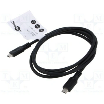 Cable; USB 3.2; USB C plug,both sides; 1.5m; black