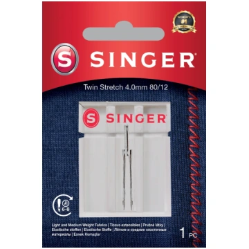 Singer Twin Stretch Needle, Decorative, 4.0 80/12 