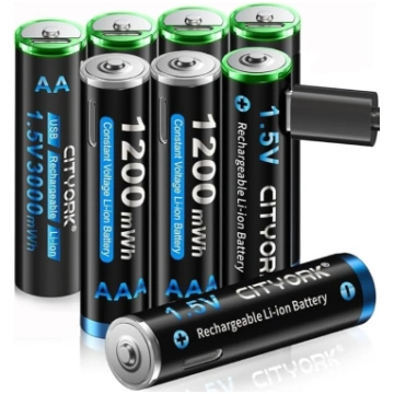 CITYORK USB-C AA AAA baterijas ar litija akumulato