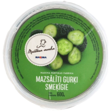 Mazsālīti gurķi Smeķīgie MEISTARA MARKA 600g - 1