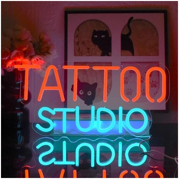 Tetovējums Studio Neon Sign Dimmable Tetovējums Ne