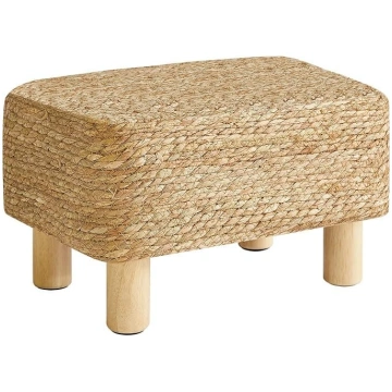 YMYNY Footstool Rectangular Footrest Natural Seagr