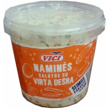 Salāti Mājas ar vārītu desu, sverami, Viči