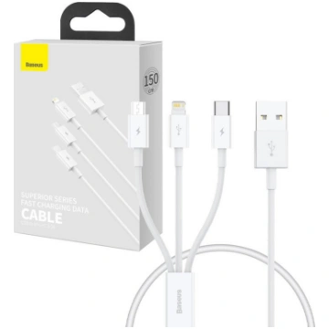 Kabelis Usb Baseus Usb-a - Usb-c + Microusb + Ligh