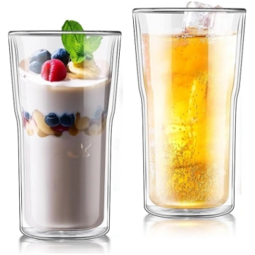 Joeyan 500 ml lielas divsienu kafijas glāzes, latt