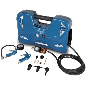 Bezeļļas kompresors Aircase, 2L tilpne + piederumi