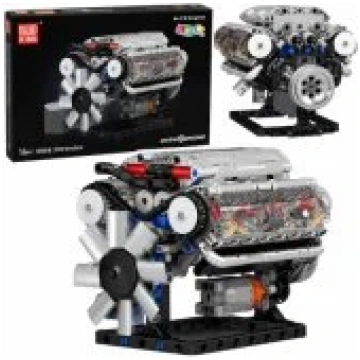 LEAN Toys Construction Blocks V8 Engine Mechanical