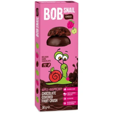 Bob Snail Apple and cranberry candies in dark choc