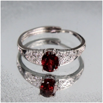 Granāts 7 x 5 mm gredzens regulējams izmērs