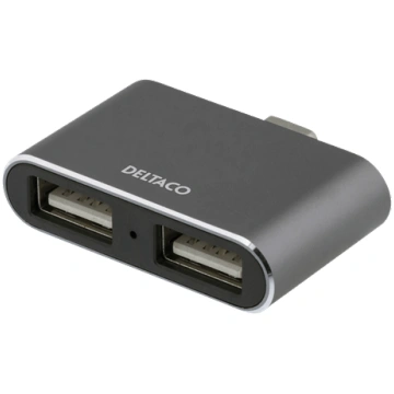 USB-C hub DELTACOIMP USB 3.1, BC 1.2, 100W, 2xUSB-