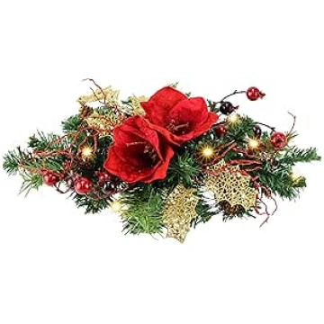 Mākslīgā egle Topper ar sarkanu Amaryllis ogu čiek