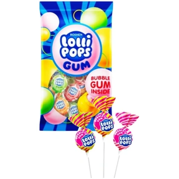 Roshen Lollipops gumija konfekšu iekšpusē (augļu m