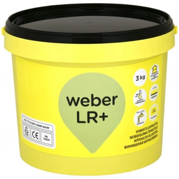 Nobeiguma špakteļmasa LR+ Weber 3kg balta