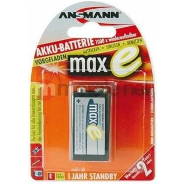 1 Ansmann maxE NiMH rech.bat. 9V block 200 mAh 503