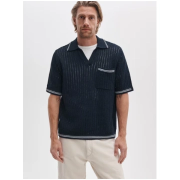Johnny Collar Crochet Polo Shirt RagNBone