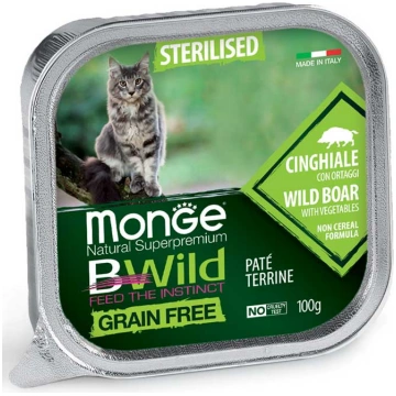 Monge Cat BWild Grain Free Sterilised Pate Wild Bo