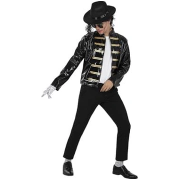 Michael Jackson melnā militārā jakas pieaugušajiem