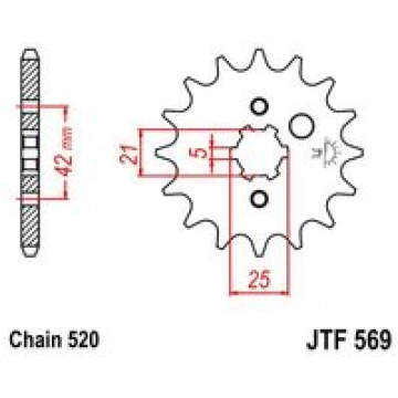 Priekšējais zobrats JT JTF 569-18 18T, 520