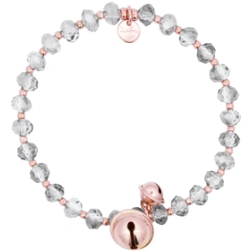 Bracciale elastico campanelli grigio fumè - Crysta