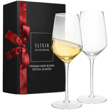 ELIXIR GLASSWARE Baltas vīna glāzes - ar rokām pūs
