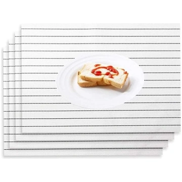 Placemats, Set of 4, Striped Heat Resistant Waterp
