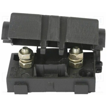Fuse holder; 68mm; M5 screw; ways: 1; black; Dim: 