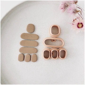 Polymer Clay Cutter Set, Stacked Pebble Shapes for