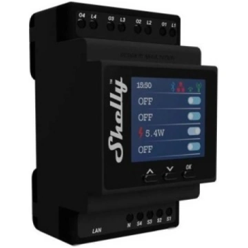 Shelly PRO 4PM WiFi + Ethernet 4 grupu viedais rel
