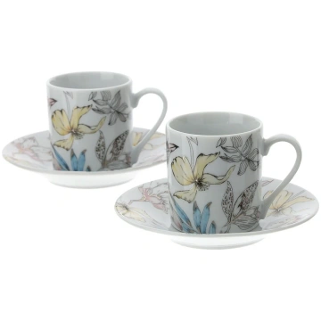 HERVIT Box Set 2 cups and saucers BLOSSOM in gift