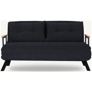 Dīvāns-gulta Hanah Home Sando 2-Seater, melna krās