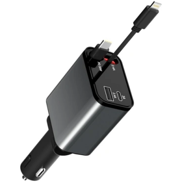 4 in 1 cigarešu aizdedzinātāja USB C 69 W auto lād