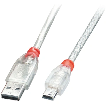 Lindy 2m USB 2.0 Type A to Mini-B Cable, transpare