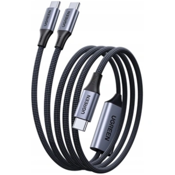 Kabel USB Ugreen USB-C - 2x USB-C 2 m Czarno-szary
