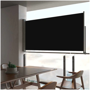 Izvelkama sānu markīze, melna, 80x300 cm
