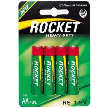 Baterijas AA ROCKET R6-4BB — iepakojums 4 gab. (AA