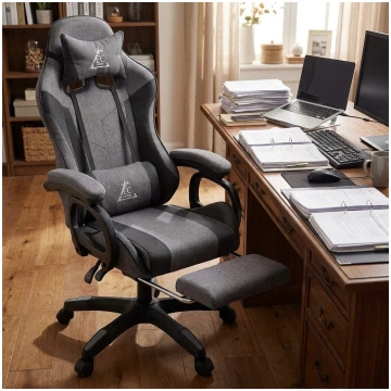 Ergonomisks datora un biroja krēsls ar regulējamu 
