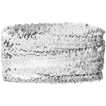 TIDTALEO Elastīga 3 cm plata sudraba krāsas paille