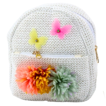 Children"s Backpack Embroidered With Butterflies a