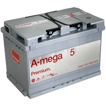 Akumulators A-mega Premium 5, 12 V, 60 Ah, 600 A