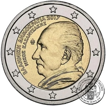 Greece, 2 Euro 2017, Nikos Kazantzakis 17GRENK