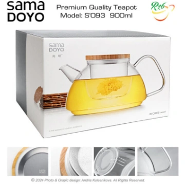SAMADOYO Premium klases Tējkanna ar stikla filtru,
