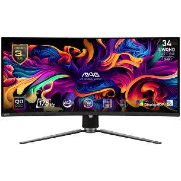 LCD Monitor|MSI|34"|Curved/21 : 9|Panel QD-OLED | 