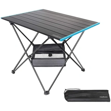 reakoo Folding Camping Table with Aluminium Table 