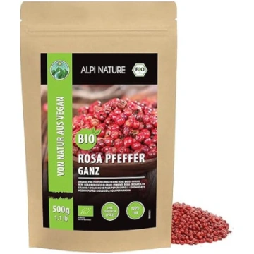 Alpi Nature bioloģiskie rozā pipari, 500 g, sarkan