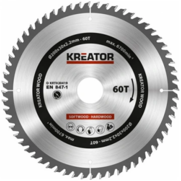 Kreator Zāģa ripa kokam 200x30x2.2mm, 60 zobi Krea