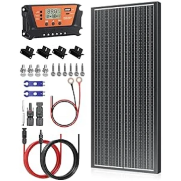 100W 12V saules paneļu komplekts ar 30A PWM lādētā