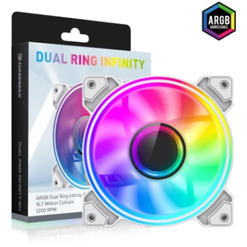 Gamemax Case Fan | DUAL RING INFINITY WH | White
